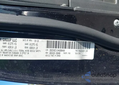 2010 Dodge Charger 3.5L from USA, damaged, VIN 2B3CA2CV1AH288400